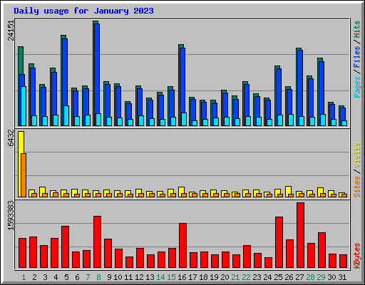 Daily usage for January 2023