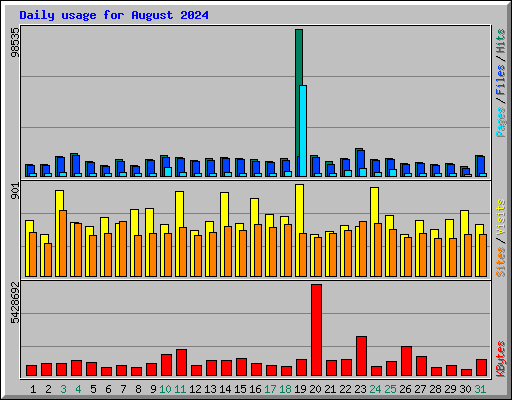 Daily usage for August 2024