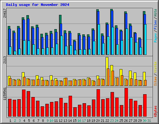Daily usage for November 2024