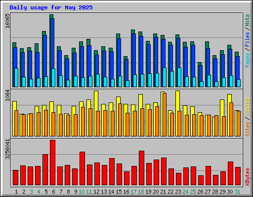Daily usage for May 2025