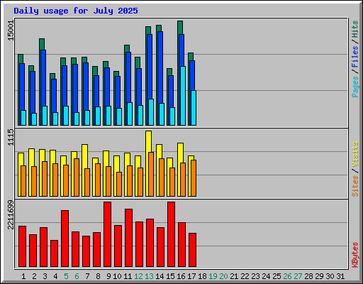 Daily usage for July 2025