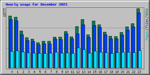 Hourly usage for December 2023