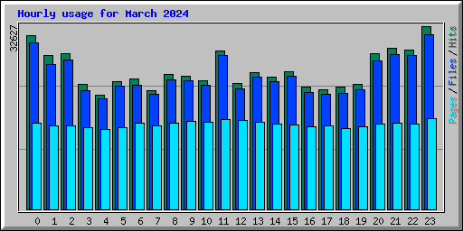 Hourly usage for March 2024