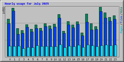 Hourly usage for July 2025